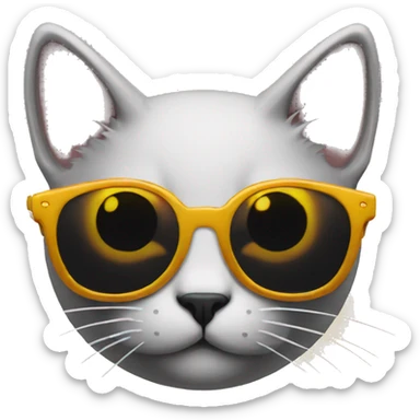 cat with sunglasses in solar eclipse sticker