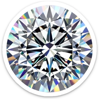 Make it 3D emoji style: add a silver jewelry setting to the round cut white diamond with holographic shine and sparkles sticker