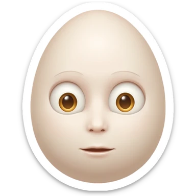 À White egg with human features sticker
