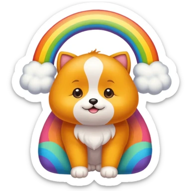Faça um Lulu da Pomerânia colorido com as cores do arco-íris e o rosto dele também sticker