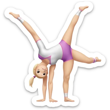 White girl gymnast doing a cartwheel sticker