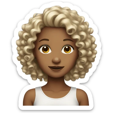 Beautiful girl with curly hair  sticker