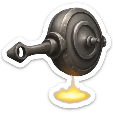 a magical artifact (an old iron with smoke) sticker