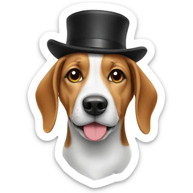 Beagle with hat on sticker
