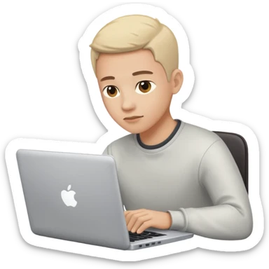 A person typing/creating content on their laptop sticker