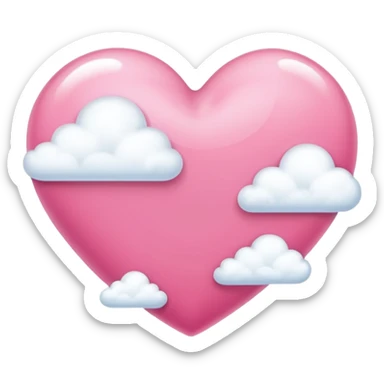 pink heart + cloud emoji sticker