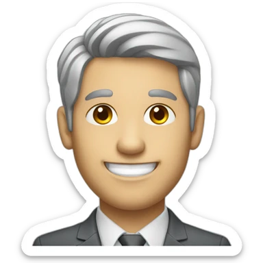 Smiling real estate agent with a graying bearb and short hair sticker