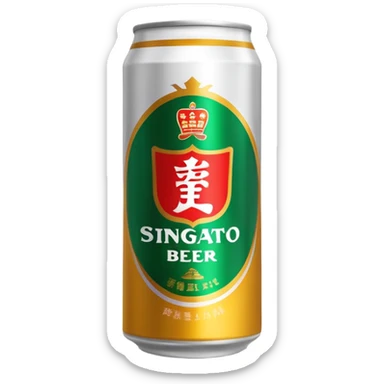 Tsingtao beer can with Chinese characters sticker