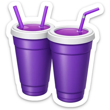 2 stacked together styro cups with purple juice inside visible from the top only sticker