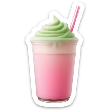 Matcha iced with pink foam sticker