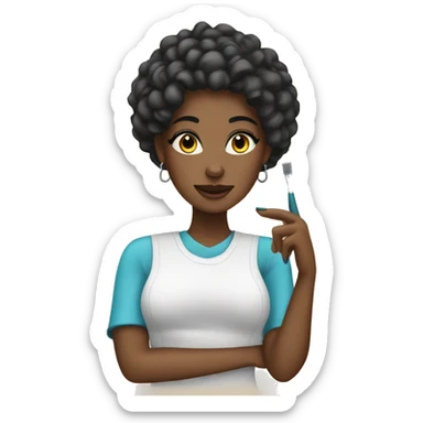 nail tech girl sticker