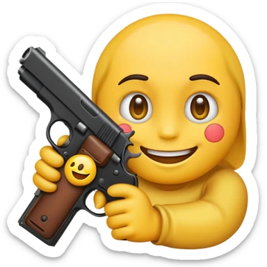 Emoji con pistola  sticker