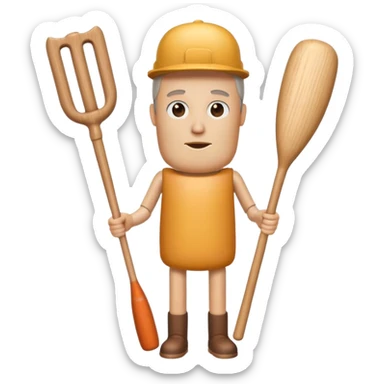 Make a wood tube with a face and wooden legs and arms and a bat sticker