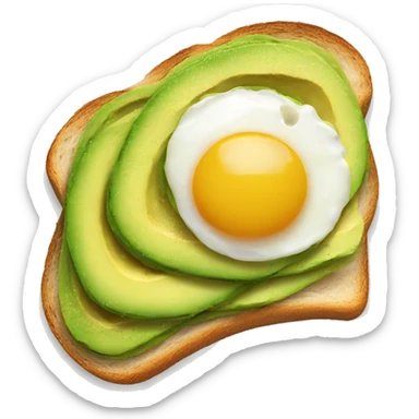 avocado toast with egg sticker