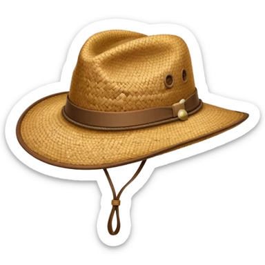 Austrailian bush hat with cork hanging down sticker