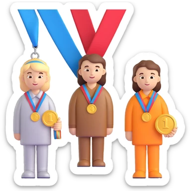 3 winners in 1st, 2nd & 3rd place emoji sticker