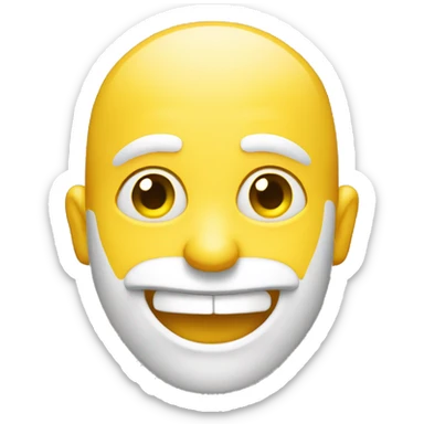 Yellow emoji winking with balding sticker