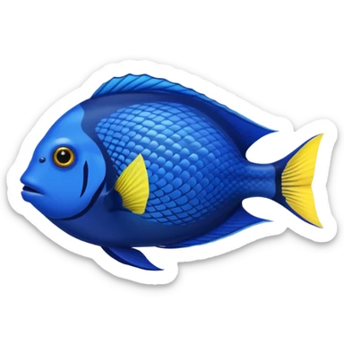 blue tang fish in aquarium sticker