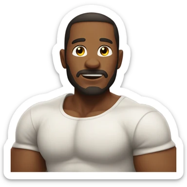 man with one arm very big biceps sticker