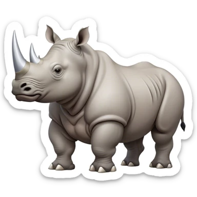 White rhino flexing sticker