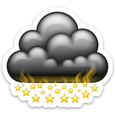 Black cloud with shiny yellow stars sticker