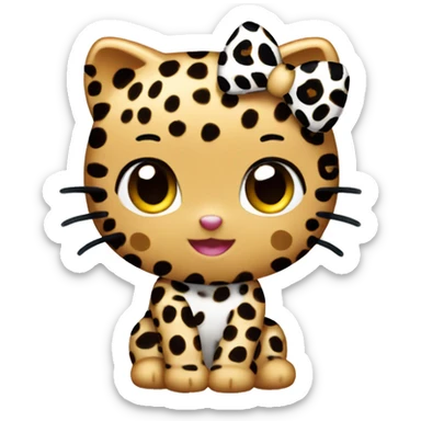 Hello kitty with leopard print sticker