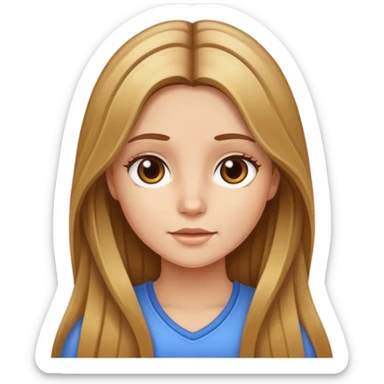 Girl with brown long hair with blonde highlights sticker