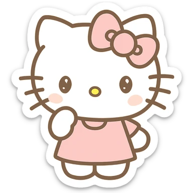 Hello Kitty, pastel colors, soft and gentle look, kawaii style sticker