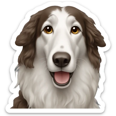 Dark brown face borzoi  sticker