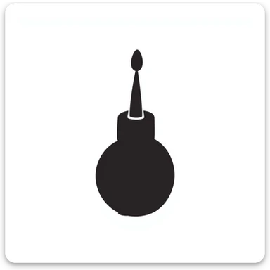 Nail polish bottle with small brush sticker