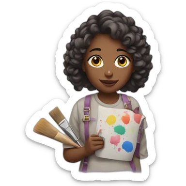 Girl with a bunch of painting sticker