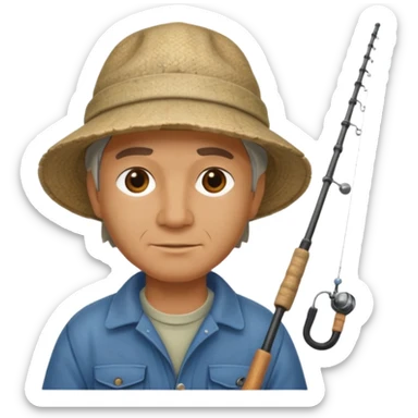 poisson pêcheur sticker
