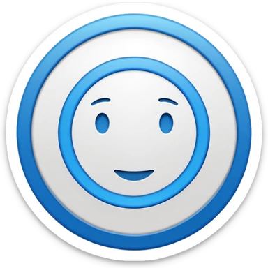 Circulo azul con una flechita de aprobado de color blanco adrento sticker