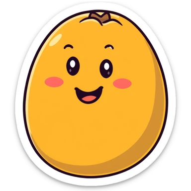 smiling potato tuber with mouth and eyes sticker