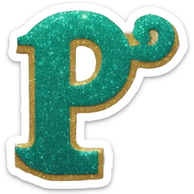 Letter P glitter sticker