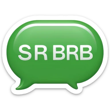 WhatsApp emoji for SBR SDN BHD, full company name 'SBR SDN BHD' inside a chat bubble icon, green and white colors, minimalist, professional, suitable for digital communication sticker