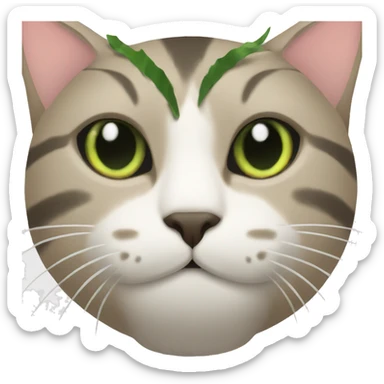 Cat with a Christmas tree  sticker