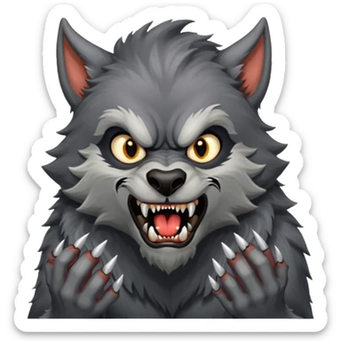 Make a werewolf looking for food sticker