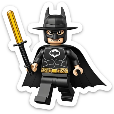 Lego Zorro Batman chasing baddies  sticker