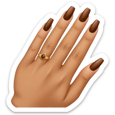 Emoji uñas acrilicas café sticker