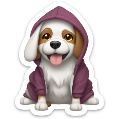 Dog wearing a hoodie ￼ sticker