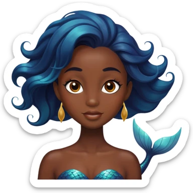 black mermaid with dark skin sticker