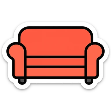 sofa color outline icon style sticker