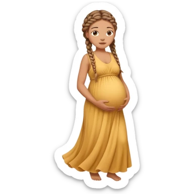 pregnant woman with braids sticker