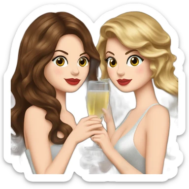 Lana del Rey & Taylor Swift drinking champagne sticker