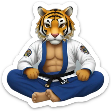 BJJ seated guard  Tiger  sticker