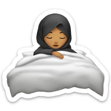 Hijabi-woman-sleeping-inside-bed sticker
