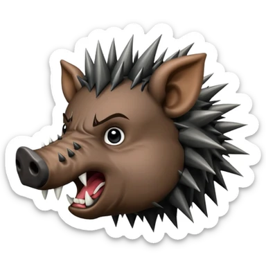 wild boar, punk hair sticker