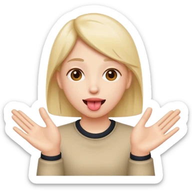 Tongue out and hands to the side sticker