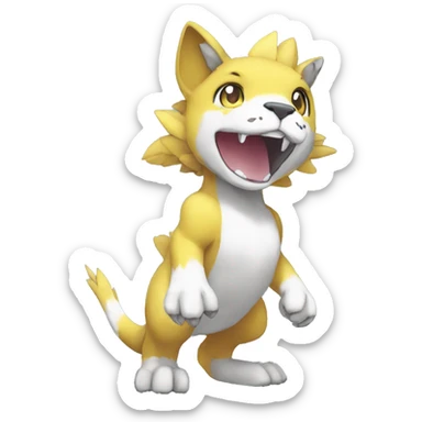 Cute cool anthro Digimon-Pokémon-animal full body sticker